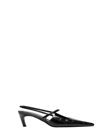 Toteme Sharp Croco Slingback Pumps | Thumbnail 1