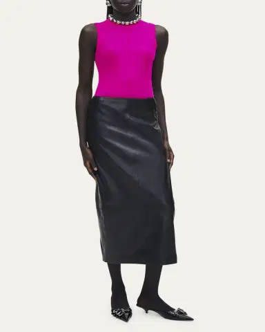 Marc Jacobs Leather Slim Pencil Midi Skirt | Thumbnail 2 Marc Jacobs Leather Slim Pencil Midi Skirt | Thumbnail 2
