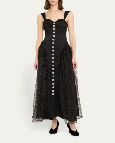 Harbison Soft Storm II Silk Bustier Maxi Dress | Thumbnail 2
