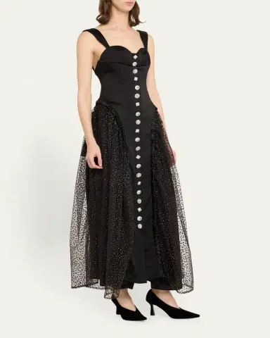 Harbison Soft Storm II Silk Bustier Maxi Dress | Thumbnail 4