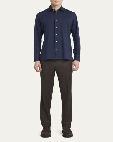 Kiton Men's Nerano Cotton Stretch Sport Shirt | Thumbnail 2