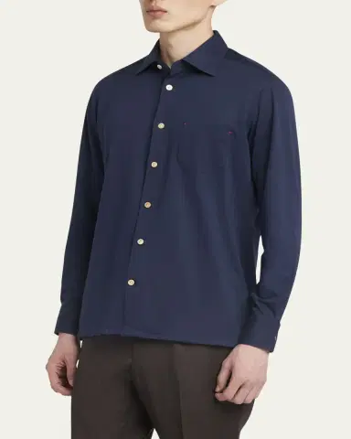Kiton Men's Nerano Cotton Stretch Sport Shirt | Thumbnail 4