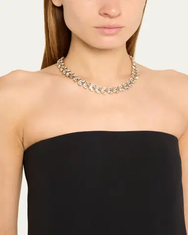 Oscar de la Renta Crystal Leaf Necklace | Thumbnail 2
