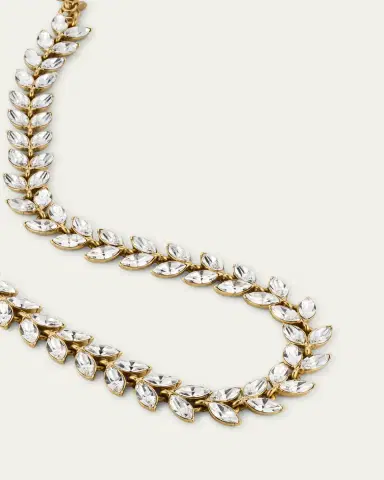 Oscar de la Renta Crystal Leaf Necklace | Thumbnail 3