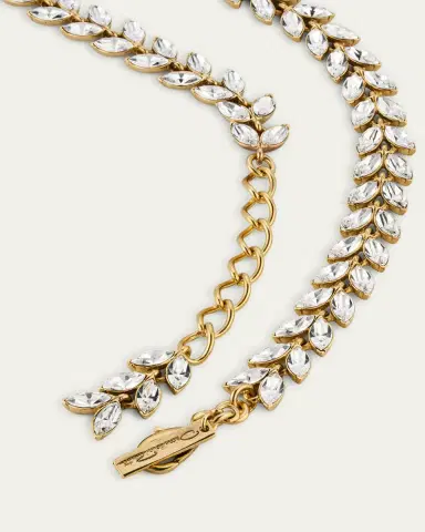 Oscar de la Renta Crystal Leaf Necklace | Thumbnail 4