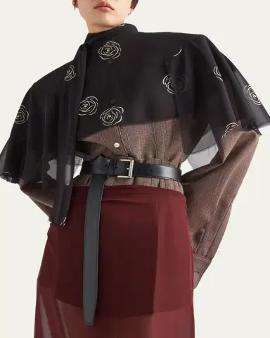 Prada Metal Buckle Calf Leather Belt | Thumbnail 2
