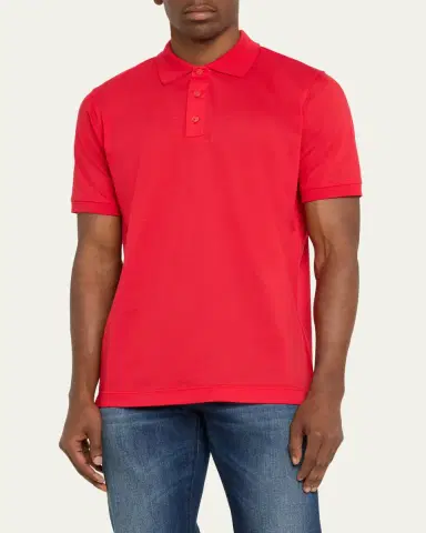 Kiton Men's Cotton Pique Polo Shirt | Thumbnail 4