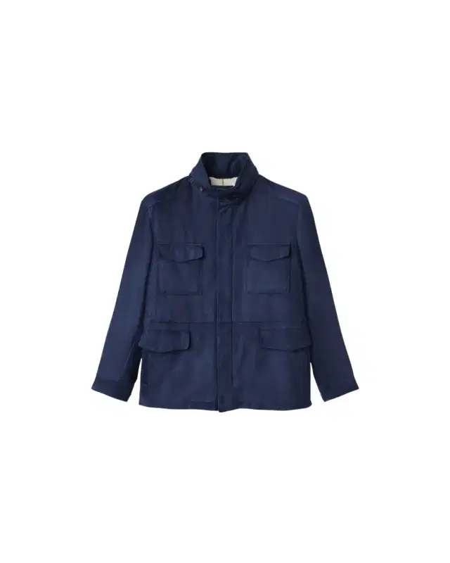 Men's Suede Concealed-Zip Field Jacket