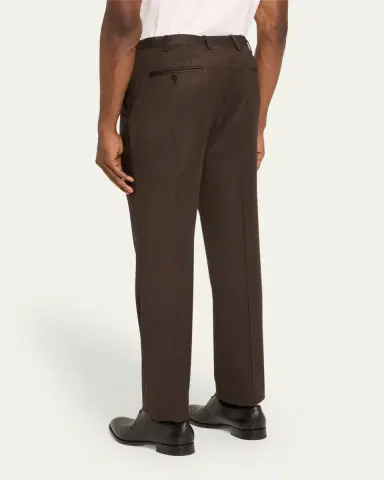 Kiton Men's Textured Brown Suit Trousers | Thumbnail 3 Kiton Men's Textured Brown Suit Trousers | Thumbnail 3