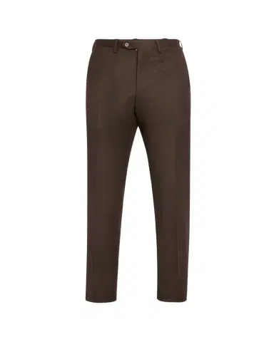 Kiton Men's Textured Brown Suit Trousers | Thumbnail 1 Kiton Men's Textured Brown Suit Trousers | Thumbnail 1