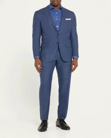 Kiton Men's Mini-Houndstooth Wool Suit | Thumbnail 2