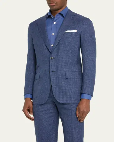 Kiton Men's Mini-Houndstooth Wool Suit | Thumbnail 4