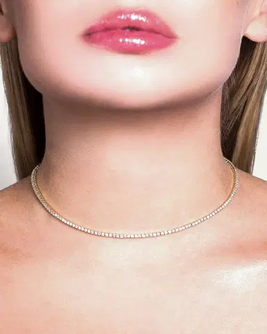Lana 14K Gold Diamond Tennis Necklace, 15"L | Thumbnail 2