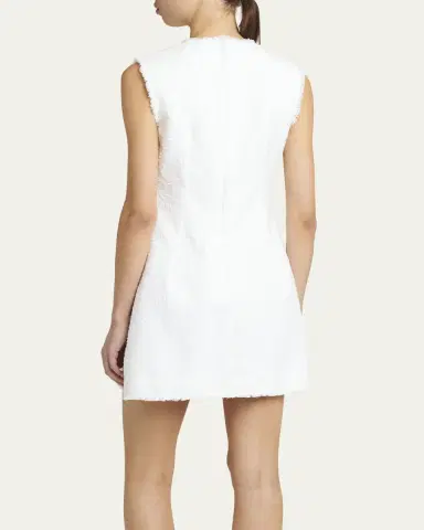 Dolce & Gabbana Rachel Linen Mini Dress with Frayed Trim | Thumbnail 4 Dolce & Gabbana Rachel Linen Mini Dress with Frayed Trim | Thumbnail 4