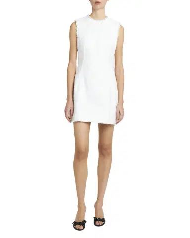 Dolce & Gabbana Rachel Linen Mini Dress with Frayed Trim | Thumbnail 1 Dolce & Gabbana Rachel Linen Mini Dress with Frayed Trim | Thumbnail 1
