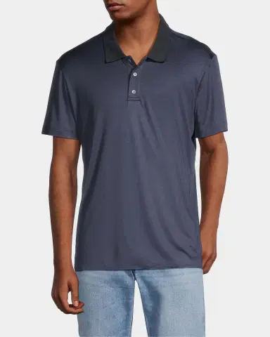 Giorgio Armani Men's Luxe Jersey Polo Shirt | Thumbnail 4 Giorgio Armani Men's Luxe Jersey Polo Shirt | Thumbnail 4
