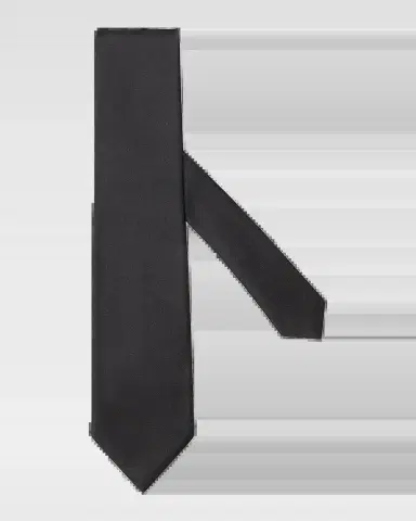 ZEGNA Men's Solid Silk Evening Tie, 8cm | Thumbnail 2