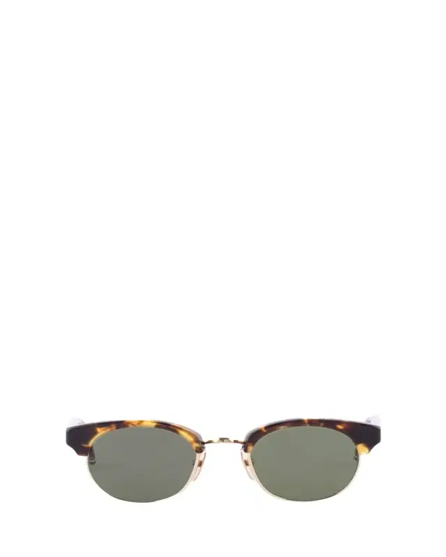Men's Acetate and Titanium Oval Sunglasses