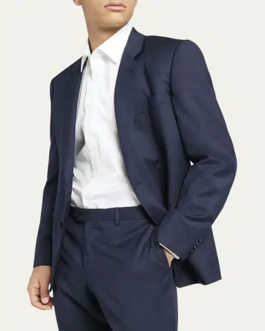 Loro Piana Men's Modern-Fit Wool Herringbone Suit | Thumbnail 4 Loro Piana Men's Modern-Fit Wool Herringbone Suit | Thumbnail 4