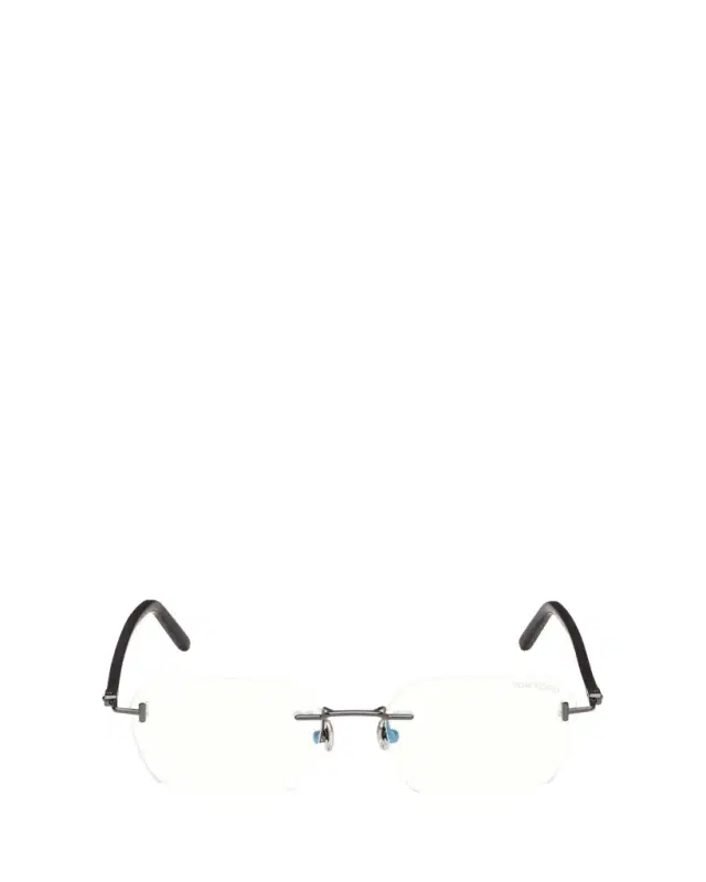 TOM FORD Men's Rimless Rectangle Blue Light-Blocking Glasses