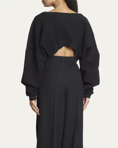Saint Laurent Cropped Cotton Sweatshirt | Thumbnail 3