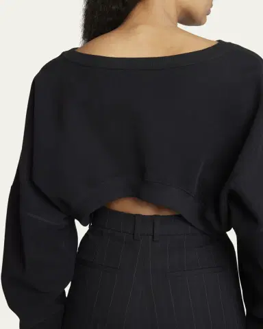 Saint Laurent Cropped Cotton Sweatshirt | Thumbnail 5