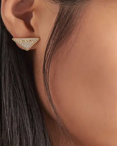 Prada Crystal Logo Symbole Stud Earrings | Thumbnail 2 Prada Crystal Logo Symbole Stud Earrings | Thumbnail 2