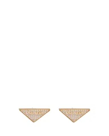 Prada Crystal Logo Symbole Stud Earrings | Thumbnail 1 Prada Crystal Logo Symbole Stud Earrings | Thumbnail 1