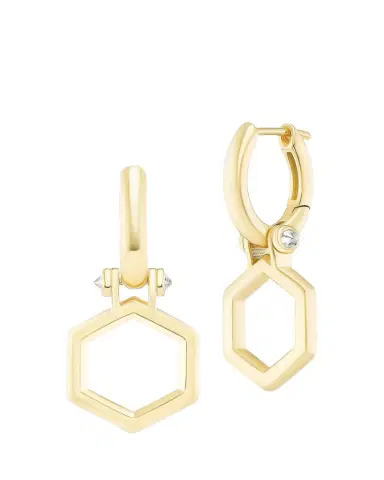 Harwell Godfrey 18K Yellow Gold Foundation Huggie Earrings with Diamonds | Thumbnail 1 Harwell Godfrey 18K Yellow Gold Foundation Huggie Earrings with Diamonds | Thumbnail 1