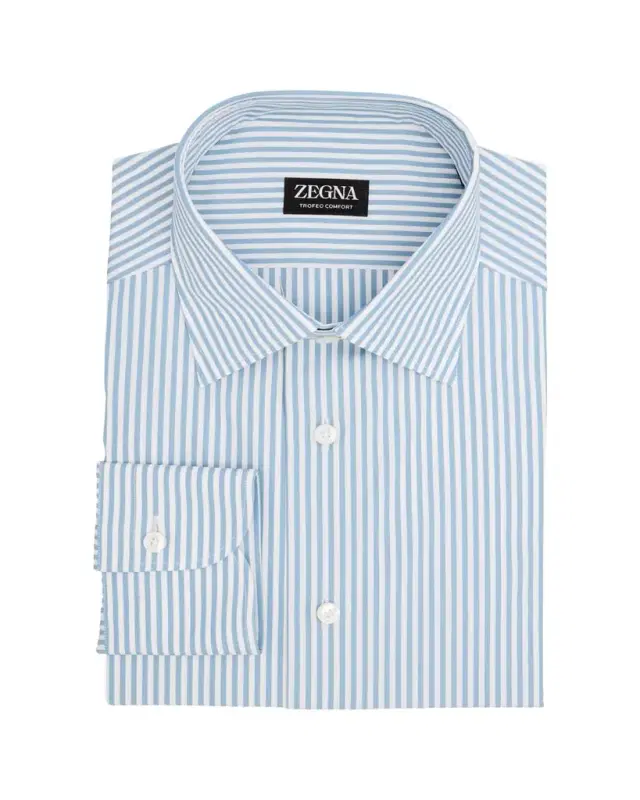 Men's Trofeo Cotton Stripe Dress Shirt