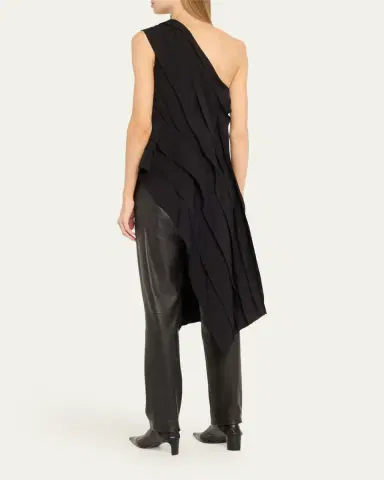 Bottega Veneta One-Shoulder Draped Fluid Viscose Top | Thumbnail 3 Bottega Veneta One-Shoulder Draped Fluid Viscose Top | Thumbnail 3