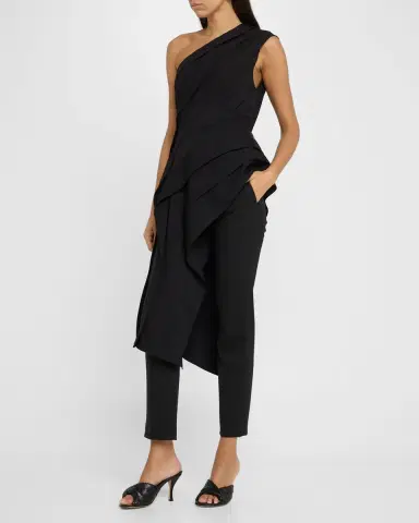 Bottega Veneta One-Shoulder Draped Fluid Viscose Top | Thumbnail 7 Bottega Veneta One-Shoulder Draped Fluid Viscose Top | Thumbnail 7