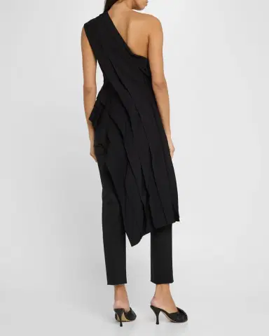 Bottega Veneta One-Shoulder Draped Fluid Viscose Top | Thumbnail 8 Bottega Veneta One-Shoulder Draped Fluid Viscose Top | Thumbnail 8