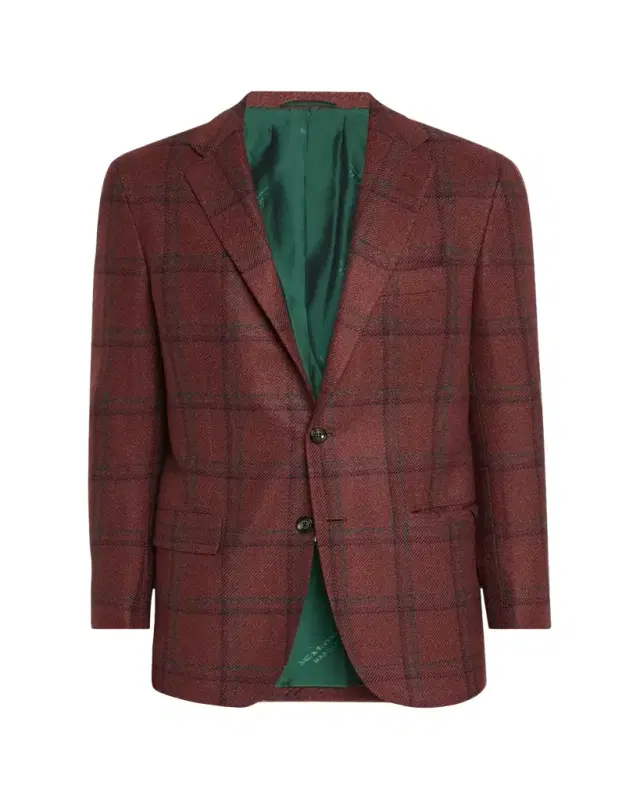 Men's Windowpane Cashmere-Silk Sport Coat