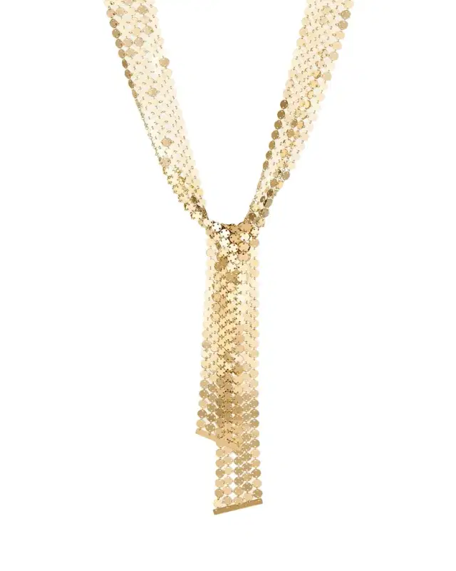 14K Yellow Gold Laser Mega Chainmail 5-Row Lariat Wrap Necklace 14K Yellow Gold Laser Mega Chainmail 5-Row Lariat Wrap Necklace