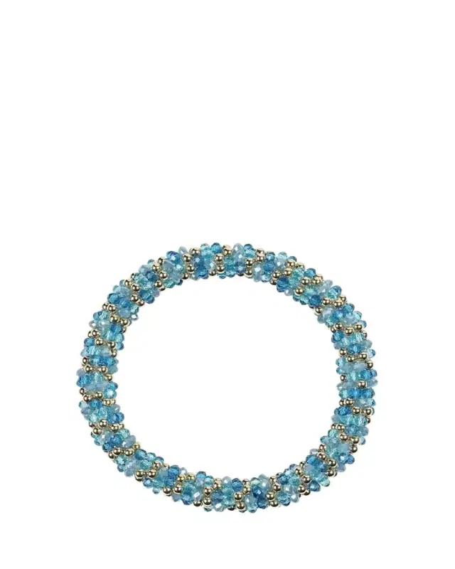 14K Yellow Gold, Zircon and Topaz Bead Bracelet