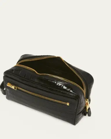 TOM FORD Men's Crocodile-Print Leather Toiletry Case | Thumbnail 4 TOM FORD Men's Crocodile-Print Leather Toiletry Case | Thumbnail 4