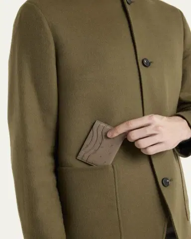 Loro Piana Men's Ostrich Leather Card Holder | Thumbnail 2 Loro Piana Men's Ostrich Leather Card Holder | Thumbnail 2