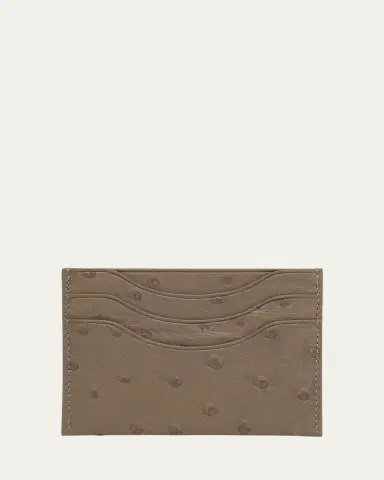 Loro Piana Men's Ostrich Leather Card Holder | Thumbnail 3 Loro Piana Men's Ostrich Leather Card Holder | Thumbnail 3