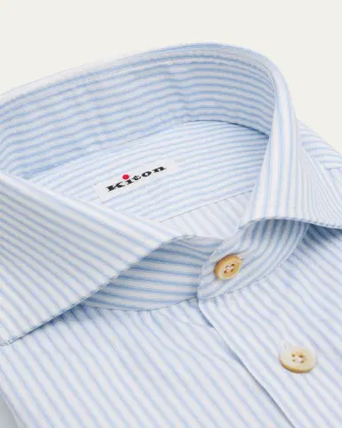 Kiton Men's Cotton Stripe Dress Shirt | Thumbnail 2 Kiton Men's Cotton Stripe Dress Shirt | Thumbnail 2