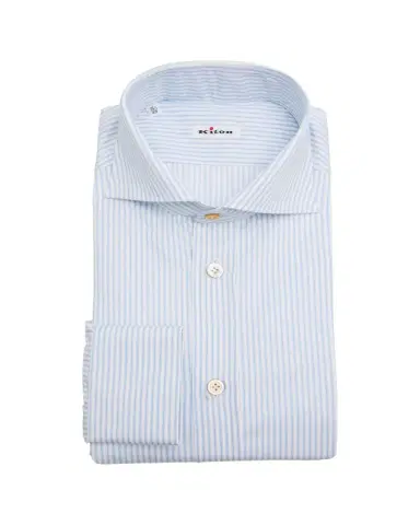 Kiton Men's Cotton Stripe Dress Shirt | Thumbnail 1 Kiton Men's Cotton Stripe Dress Shirt | Thumbnail 1
