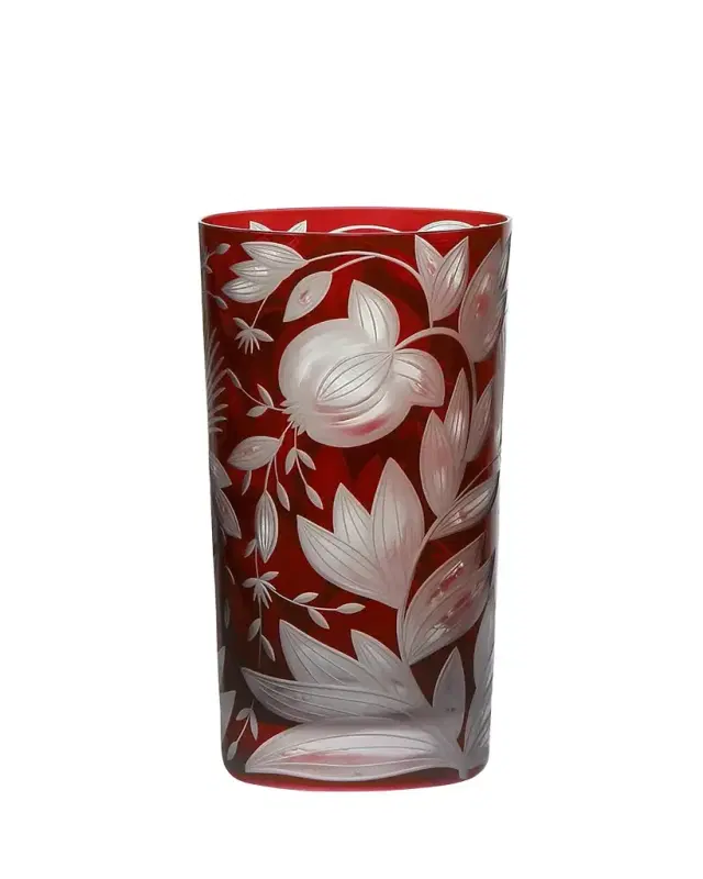 Artel Verdure Red Crystal Highball Glass, 17.5 oz.