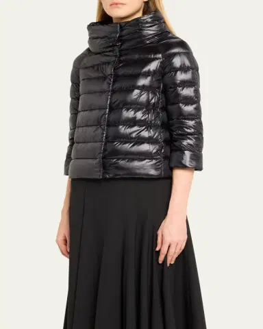 HERNO Iconico Piumino Sofia Water-Resistant Nylon Ultralight Puffer Jacket | Thumbnail 4
