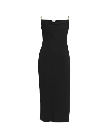 Bottega Veneta Matte Crepe Jersey Midi Dress with Embellished Hardware Straps | Thumbnail 1 Bottega Veneta Matte Crepe Jersey Midi Dress with Embellished Hardware Straps | Thumbnail 1