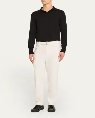 OFFICINE GÉNÉRALE Men's Owen Corduroy Self-Belt Pants | Thumbnail 2 OFFICINE GÉNÉRALE Men's Owen Corduroy Self-Belt Pants | Thumbnail 2