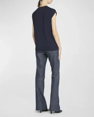 Giorgio Armani Silk Georgette Blouse with Fringe Tie Neck Detail | Thumbnail 5 Giorgio Armani Silk Georgette Blouse with Fringe Tie Neck Detail | Thumbnail 5