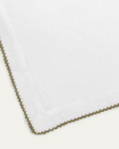 Tina Chen Designs Picot Edge White & Green Napkin | Thumbnail 2 Tina Chen Designs Picot Edge White & Green Napkin | Thumbnail 2