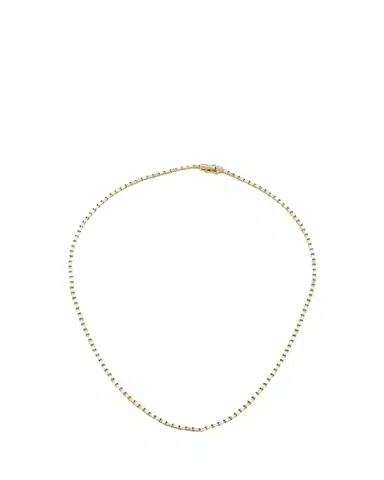 Lana 14K Yellow Gold Baguette Diamond Tennis Necklace. 16"L | Thumbnail 1