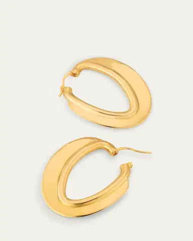 Oscar de la Renta O Disc Hoop Earrings | Thumbnail 4