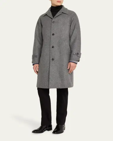 OFFICINE GÉNÉRALE Men's Hudson Cavalry Twill Overcoat | Thumbnail 2 OFFICINE GÉNÉRALE Men's Hudson Cavalry Twill Overcoat | Thumbnail 2